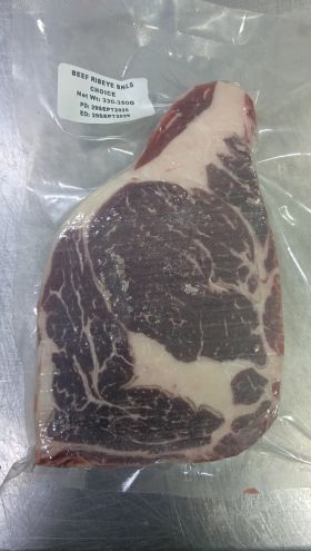 1-BEEF RIBEYE BNLS CHOICE 330-350g